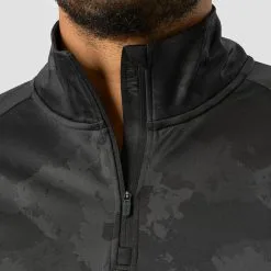 ICANIWILL Training Club 1/4 Zip Long Sleeve, Black Camo -butik med fitnessudstyr 13094 246R ICANIWILL Training Club 1 4 Zip Long Sleeve Black Camo 04 1122