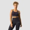 ICANIWILL Ribbed Define Seamless Sports Bra, Dark Graphite