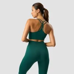 ICANIWILL Define Seamless Sports Bra, Dark Green Melange -butik med fitnessudstyr 13107 103R ICANIWILL Define Seamless Sports Bra Dark Green Melange 02 0922