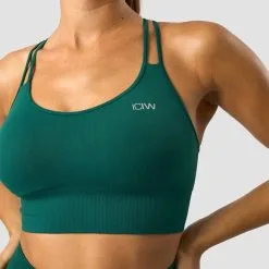 ICANIWILL Define Seamless Sports Bra, Dark Green Melange -butik med fitnessudstyr 13107 103R ICANIWILL Define Seamless Sports Bra Dark Green Melange 03 0922