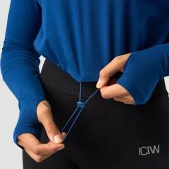 ICANIWILL Define Cropped 1/4 Zip Adjustable, Dark Navy -butik med fitnessudstyr 13109 033R ICANIWILL Define Cropped 1 4 Zip Adjustable Dark Navy 05 0922