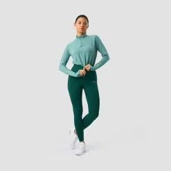 ICANIWILL Define Cropped 1/4 Zip Adjustable, Mineral Green -butik med fitnessudstyr 13109 278R ICANIWILL Define Cropped 1 4 Zip Adjustable Mineral Green 07 0922