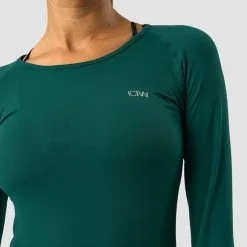ICANIWILL Everyday Seamless LS, Dark Green Melange -butik med fitnessudstyr 13112 103R ICANIWILL Everyday Seamless LS Dark Green Melange 03 0922