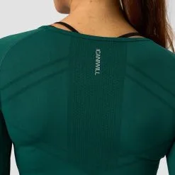ICANIWILL Everyday Seamless LS, Dark Green Melange -butik med fitnessudstyr 13112 103R ICANIWILL Everyday Seamless LS Dark Green Melange 04 0922