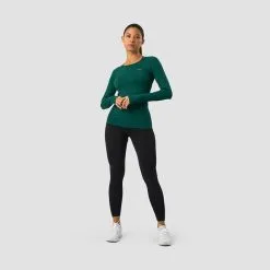 ICANIWILL Everyday Seamless LS, Dark Green Melange -butik med fitnessudstyr 13112 103R ICANIWILL Everyday Seamless LS Dark Green Melange 06 0922