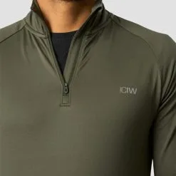 ICANIWILL Ultimate Training 1/4 Zip, Green -butik med fitnessudstyr 13117 013R ICANIWILL Ultimate Training 1 4 Zip Green 04 1122