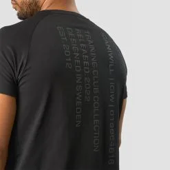 ICANIWILL Training Club Tee Raglan, Black -butik med fitnessudstyr 13120 001R ICANIWILL Training Club Tee Raglan Black 04 1122