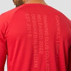 ICANIWILL Training Club Raglan Long Sleeve, Red -butik med fitnessudstyr 13121 019R ICANIWILL Training Club Raglan Long Sleeve Red 04 1122