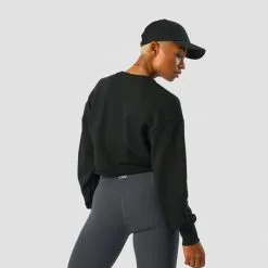 ICANIWILL Nimble Cropped Crewneck, Black -butik med fitnessudstyr 13131 001R ICANIWILL Nimble Cropped Crewneck Black 02 dec22