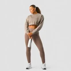 ICANIWILL Nimble Cropped Crewneck, Greige -butik med fitnessudstyr 13131 200R ICANIWILL Nimble Cropped Crewneck Greige 03 dec22