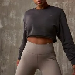 ICANIWILL Nimble Cropped Crewneck, Clay -butik med fitnessudstyr 13131 279R ICANIWILL Nimble Cropped Crewneck Clay 05 dec22