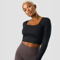 ICANIWILL Nimble Soft Cropped Long Sleeve, Black -butik med fitnessudstyr 13138 001R ICANIWILL Nimble Soft Cropped Long Sleeve Black 03 1222