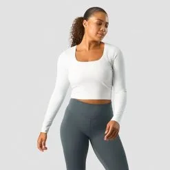 ICANIWILL Nimble Soft Cropped Long Sleeve, White