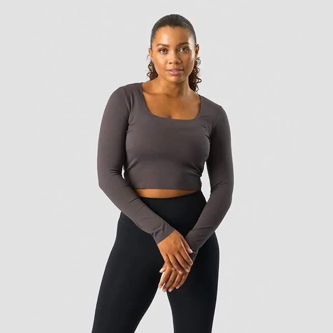 ICANIWILL Nimble Soft Cropped Long Sleeve, Clay 1 ICANIWILL Nimble Soft Cropped Long Sleeve, Clay