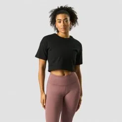 ICANIWILL Stance Cropped T-shirt, Light Mauve -butik med fitnessudstyr 13181 001R ICANIWILL Stance Cropped T shirt Black 01 feb23