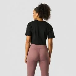 ICANIWILL Stance Cropped T-shirt, Light Mauve -butik med fitnessudstyr 13181 001R ICANIWILL Stance Cropped T shirt Black 02 feb23