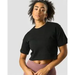 ICANIWILL Stance Cropped T-shirt, Dark Brown 47 ICANIWILL Stance Cropped T-shirt, Dark Brown -butik med fitnessudstyr 13181 001R ICANIWILL Stance Cropped T shirt Black 03 feb23 4