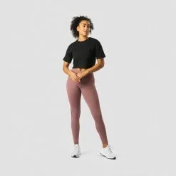 ICANIWILL Stance Cropped T-shirt, Light Mauve -butik med fitnessudstyr 13181 001R ICANIWILL Stance Cropped T shirt Black 05 feb23