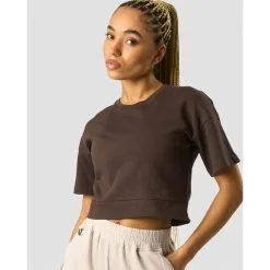 ICANIWILL Stance Cropped T-shirt, Light Mauve -butik med fitnessudstyr 13181 284R ICANIWILL Stance Cropped T shirt Dark Brown 03 feb23