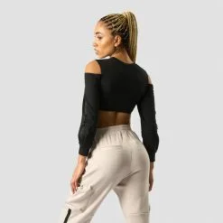 ICANIWILL Stance Cropped Long Sleeve, Black -butik med fitnessudstyr 13184 001R ICANIWILL Stance Cropped Long Sleeve Black 02 feb23