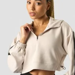 ICANIWILL Stance Cropped Hoodie, Dark Brown 63 ICANIWILL Stance Cropped Hoodie, Dark Brown -butik med fitnessudstyr 13185 164R ICANIWILL Stance Cropped Hoodie Beige 0123 2