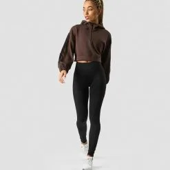 ICANIWILL Stance Cropped Hoodie, Dark Brown