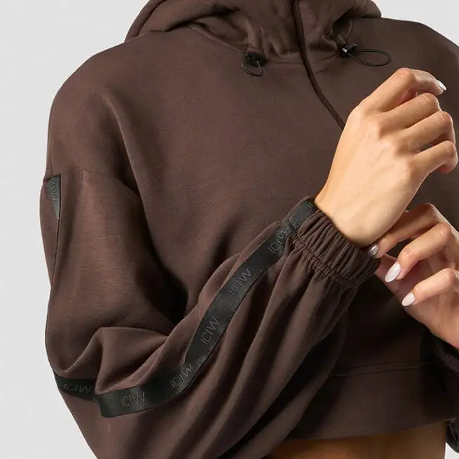 ICANIWILL Stance Cropped Hoodie, Dark Brown 13 ICANIWILL Stance Cropped Hoodie, Dark Brown - Billede 13