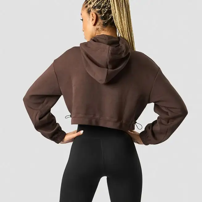 ICANIWILL Stance Cropped Hoodie, Dark Brown 10 ICANIWILL Stance Cropped Hoodie, Dark Brown - Billede 10