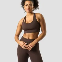 ICANIWILL Stance Sports Bra, Dark Brown -butik med fitnessudstyr 13186 284R ICANIWILL Stanc Sports Bra DarkBrown 0123 4 1