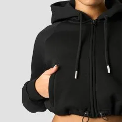 ICANIWILL Everyday Cropped Hoodie Wmn, Black -butik med fitnessudstyr 13191 001R ICANIWILL Everyday Cropped Hoodie Wmn Black 03 1122