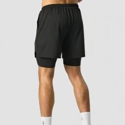 ICANIWILL Stride 2-in-1 Shorts, Black -butik med fitnessudstyr 13195 001R ICANIWILL Stride Shorts 2 in 1 Black 2