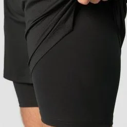 ICANIWILL Stride 2-in-1 Shorts, Black -butik med fitnessudstyr 13195 001R ICANIWILL Stride Shorts 2 in 1 Black 4