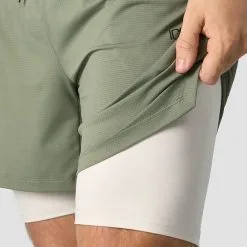 ICANIWILL Stride 2-in-1 Shorts, Sea Green -butik med fitnessudstyr 13195 286R ICANIWILL Stride Shorts 2 in 1 Sea Green 5