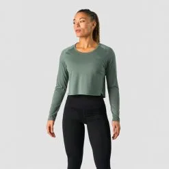 ICANIWILL Stride Cropped Long Sleeve, Black -butik med fitnessudstyr 13209 286R ICIW Stride Cropped Long Sleeve Sea Green 01 feb23 3