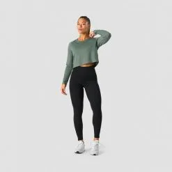 ICANIWILL Stride Cropped Long Sleeve, Black -butik med fitnessudstyr 13209 286R ICIW Stride Cropped Long Sleeve Sea Green 05 feb23 3
