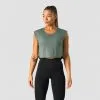 ICANIWILL Stride Cropped Tank, Sea Green