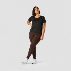 ICANIWILL Stride T-shirt, Burgundy -butik med fitnessudstyr 13211 001R ICIW Stride T shirt Black 07 feb23