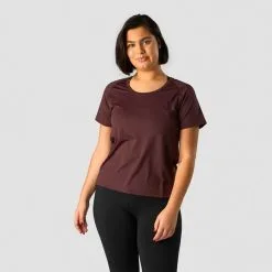 ICANIWILL Stride T-shirt, Black -butik med fitnessudstyr 13211 006R ICIW Stride T shirt Burgundy 01 feb23 3