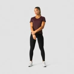 ICANIWILL Stride T-shirt, Light Mauve -butik med fitnessudstyr 13211 006R ICIW Stride T shirt Burgundy 08 feb23 2
