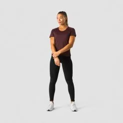 ICANIWILL Stride T-shirt, Burgundy -butik med fitnessudstyr 13211 006R ICIW Stride T shirt Burgundy 08 feb23