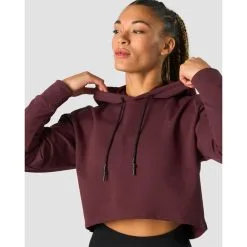 ICANIWILL Stride Cropped Hoodie, Black -butik med fitnessudstyr 13212 006R ICIW Stride Cropped Hoodie Burgundy 03 feb23