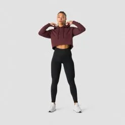 ICANIWILL Stride Cropped Hoodie, Light Mauve -butik med fitnessudstyr 13212 006R ICIW Stride Cropped Hoodie Burgundy 04 feb23 2
