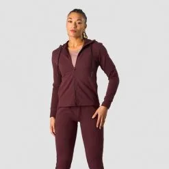 ICANIWILL Stride Zipper Hoodie, Dark Brown -butik med fitnessudstyr 13213 006R ICIW Stride Zipper Hoodie Burgundy 01 feb23