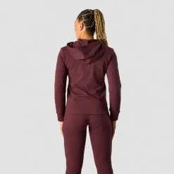 ICANIWILL Stride Zipper Hoodie, Dark Brown -butik med fitnessudstyr 13213 006R ICIW Stride Zipper Hoodie Burgundy 02 feb23