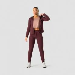 ICANIWILL Stride Zipper Hoodie, Dark Brown -butik med fitnessudstyr 13213 006R ICIW Stride Zipper Hoodie Burgundy 05 feb23