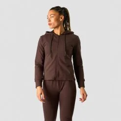 ICANIWILL Stride Zipper Hoodie, Dark Brown -butik med fitnessudstyr 13213 284R ICIW Stride Zipper Hoodie Dark Brown 01 feb23 1
