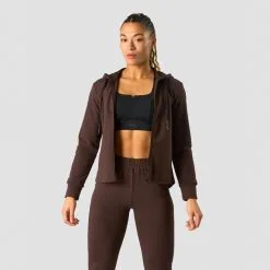 ICANIWILL Stride Zipper Hoodie, Black -butik med fitnessudstyr 13213 284R ICIW Stride Zipper Hoodie Dark Brown 03 feb23 2