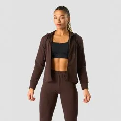ICANIWILL Stride Zipper Hoodie, Dark Brown -butik med fitnessudstyr 13213 284R ICIW Stride Zipper Hoodie Dark Brown 03 feb23