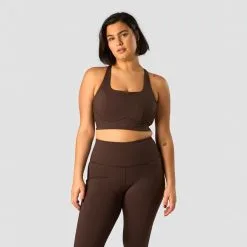 ICANIWILL Stride Sports Bra, Black -butik med fitnessudstyr 13216 284R ICIW Stride Sports Bra Dark Brown 04 feb23 2