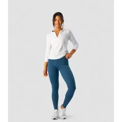 ICANIWILL Charge Zipper 7/8 Sleeve Wmn, White -butik med fitnessudstyr 13259 002R ICANIWILL Charge Zipper 78 Sleeve Wmn White 05 april23